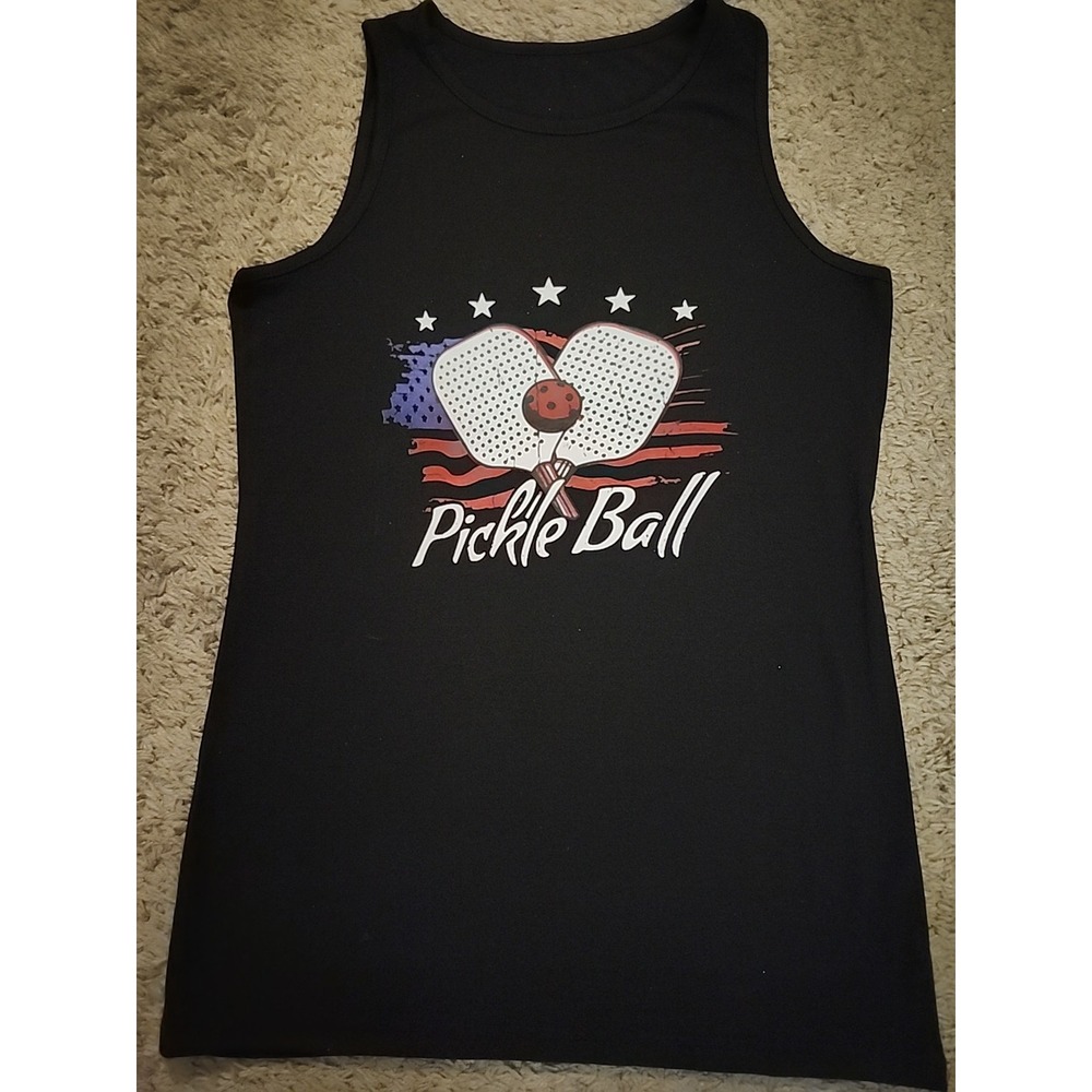 Pickleball Women's Graphic Tank Top, Black. Small